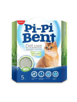 Наполнитель для кошек Pi-Pi Bent Deluxe Fresh grass комкующийся 5 кг
