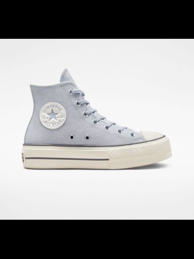 Кожаные кеды Converse Lift замшевые серые на платформе A03251C фото