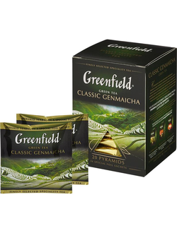 Чай Greenfield Genmaicha зеленый 20 пакетиков