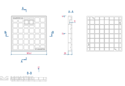 Крышка водоприемника пластиковая 200х200