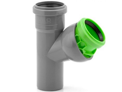 Тройник серый с регулируемым углом 50х50/45-88 град. Leo Minor [49599]