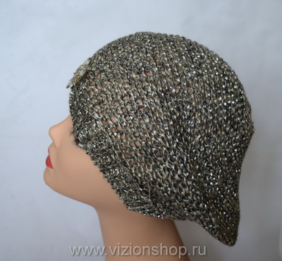 берет с брошью серебристый италия Визио фото