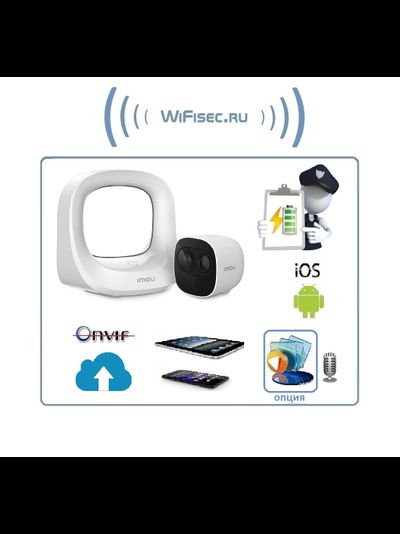 IMOU Cell Pro KIT Комплект системы видеонаблюдения с базовой станцией и одной беспроводной аккумуляторной Wi-Fi видеокамерой. Full HD