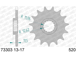 73303-16 Звездочка цепи 520 AFAM 73303-16