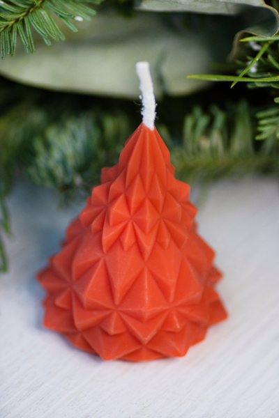 Свеча "Ёлка хрусталь" Красный