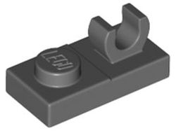 Plate, Modified 1 x 2 with Open O Clip on Top, Dark Bluish Gray (44861 / 6344754)