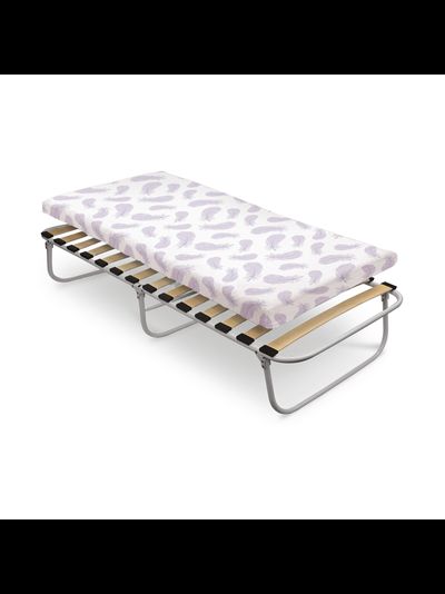 Кровать раскладная с ортопедическим основанием и мягким матрасом РК6-М, рисунок с перьями