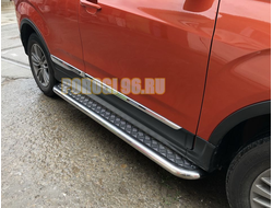 Пороги с накладным листом d53 для Chery Tiggo 5 2016-