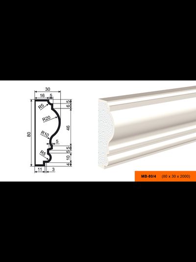 Фасадный молдинг из пенополистирола с покрытием LEPNINAPLAST (Лепнинапласт)  МВ-80/4