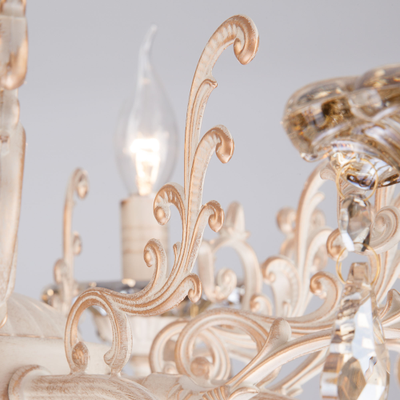 Люстра с тонированным хрусталем 3281/8 белый с золотом/тонированный хрусталь Strotskis Eurosvet