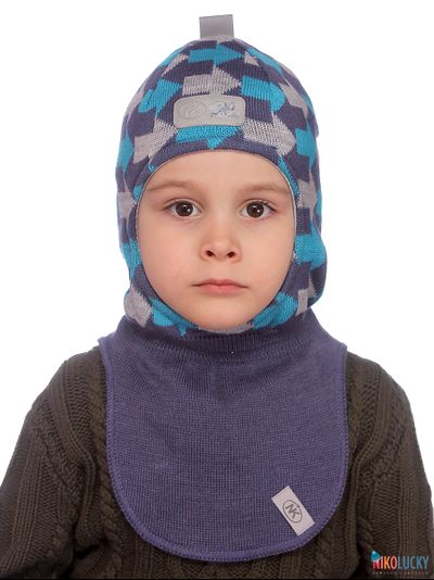 Шапка-шлем 20201-06, цвет серо-голубой, бирюзов, серый, р. 50-52