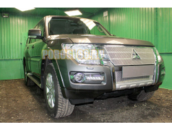Защита радиатора Mitsubishi Pajero IV 2015- chrome низ PREMIUM