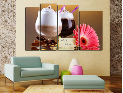 Модульная картина "Напитки с любовью"