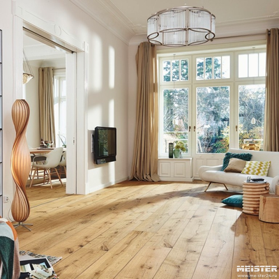 Паркетная доска Meister Дуб рустик 8410 в интерьере