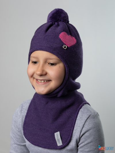 Шапка-шлем 21101-12 подклад 100% полиэстер, баклажановый 48-50