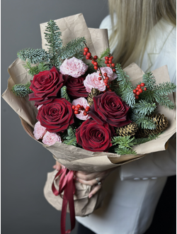 Букет Новогодний Красный бархат