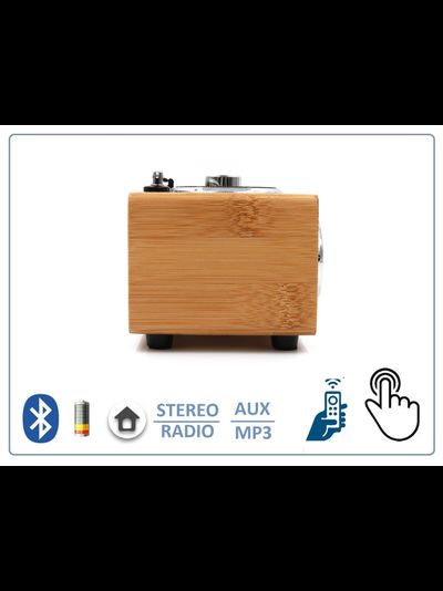 Bluetooth колонка СТЕРЕО, радио FM, с аккумулятором + пульт, для использования в помещении