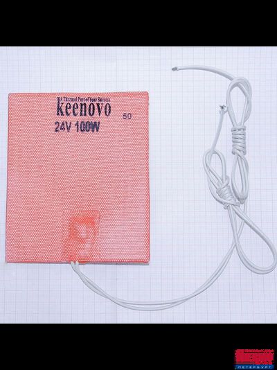 Гибкая нагревающая пластина 100 Вт 24 В (127х152) (терм.50) Keenovo (3М скотч, термодатчик на 50°С)