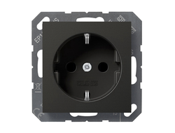 Розетка с заземлением 16А 250V, матовый черный - ECO Profi - Jung EP1420SWM