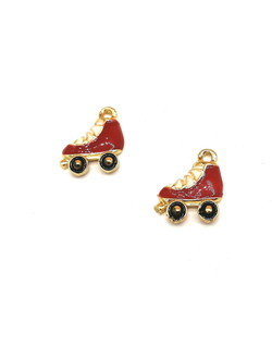 Подвеска с эмалью, ролики красные