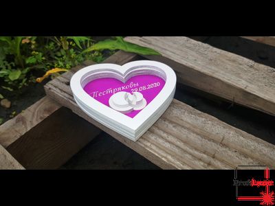 Шкатулка для свадебных колец "Сердце"