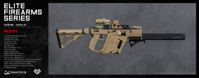 Пистолет-пулемет KRISS VECTOR с разгрузочным жилетом, подсумками и магазинами 1/6 ELITE FIREARMS SERIES 3 (EF015) - DAMTOYS