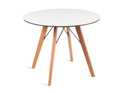 "Франческо" интерьерный стол из HPL круглый Ø90см, цвет молочный