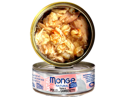 Monge Cat Natural консервы для кошек тунец с курицей и креветками 80г