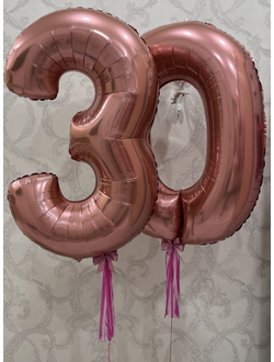 Шар-цифра 102 см с гелием Розовое золото