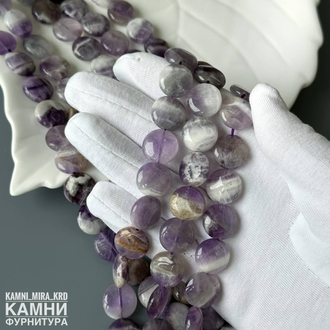 Аметист шеврон круги 14-14,3 мм, цена за нить 19 см