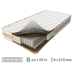 ВК021 Матрас "Эстет" (БНП Revolution, кокосовая койра, полотно иглопробивное, ППУ, трикотаж)