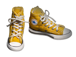 Женские кеды (желтые) 1/6 hand-made high-top canvas women's shoes (WK-88007C) - WOLFKING