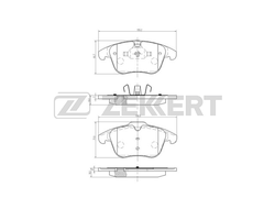 Передние колодки Zekkert Mondeo 4/S-max