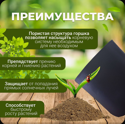 Грядка садовая средняя 135 литров. Две перемычки. Умная тканевая грядка Гроубэг