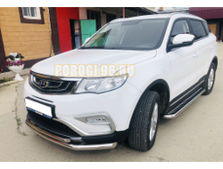 Пороги с накладным листом d53 для Geely Atlas 2018-