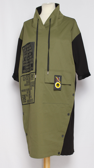 ПЛАТЬЕ БОХО "ПЕЧАТЬ" хаки р.48,50,54