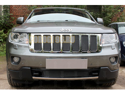 Защита радиатора для Jeep Grand Cherokee (WK2) IV 2013-2018 рестайлинг (кроме SRT8) black низ с FCW PREMIUM