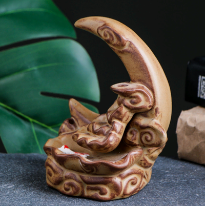 Подставка для благовоний "Полумесяц" песочный, 10х8х12см, с аромаконусами