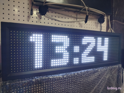 Уличные часы-[88:88]-дата-t-210х690мм (белый цвет)