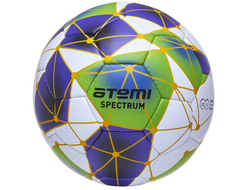 Мяч футбольный Atemi SPECTRUM, микрофибра, бело-зелено-синий, размер 5