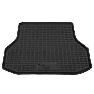 Коврик в багажник пластиковый (черный) для Chevrolet Lacetti sd (04-13)  (Борт 4см)
