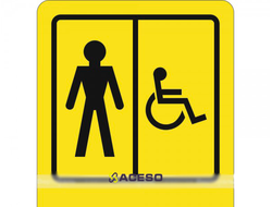 СП-05 Пиктограмма с дублированием информации по системе Брайля. Туалет для инвалидов (М), полноцвет,
