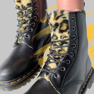 Зимние ботинки Dr. Martens Leopard черные