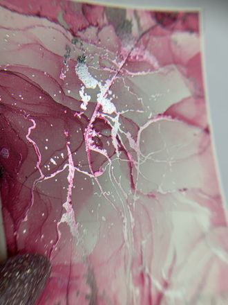 Слайдеры фольгированная акварель Alcohol Ink NF-006 SILVER