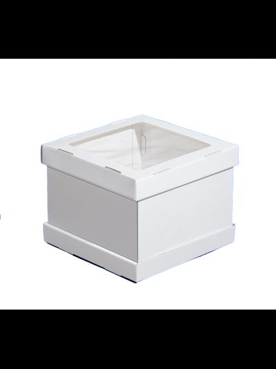 Коробка для торта с/о усиленная (белая, гофрокартон), 260*260*200мм