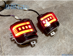 Противотуманки Toyota Land Cruiser 200 бегающие LED черные