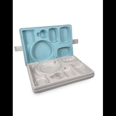 Термоподнос с крышкой 542*390*120 мм. на 6 предметов с зажимом (-40°C до +110°C) п/п