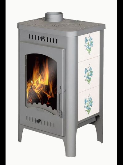 Печь-камин БАВАРИЯ ОПТИМА с плитой незабудка