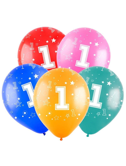Воздушные шары с гелием "С 1-м  днем рождения!" 30см