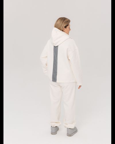 Брюки c манжетами хлопковый велюр (белоснежный) - 50/52